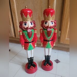 Nut Cracker Figurines Light Up Sings Christmas